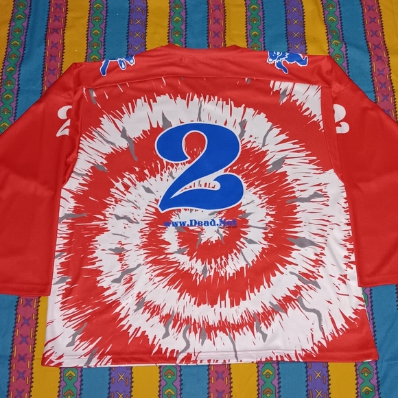 2019 Grateful Dead Detroit Tie Dye Hockey Jersey Steal Your Face Red Wings - Picture 2 of 8
